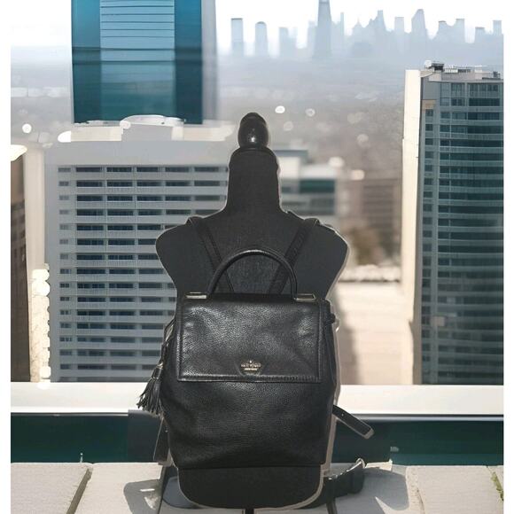 kate spade Handbags - EUC Kate Spade Kingston Drive Simona Black Leather Backpack Bag 10x11x5